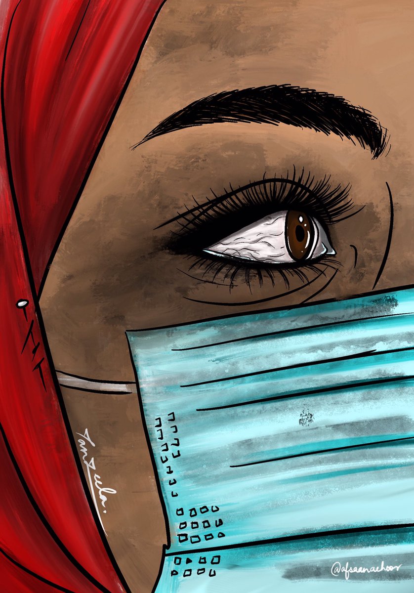 AfsaanaE's tweet photo. If wearing a mask makes you look like one of those burqa clan women, well all I have got to say is, welcome to the club my G. 
Wear your damn mask.

#ArtistOnTwitter 
#WearADamnMask https://t.co/3VIYvqWxSf