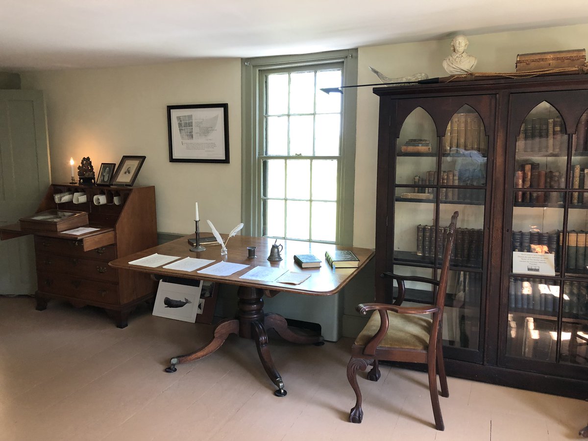 The desk where Herman Melville wrote “Moby Dick”, upstairs in his farmhouse in Pittsfield, in western Massachusetts. The door to the left opens to a small guest bedroom for Nathaniel Hawthorne.