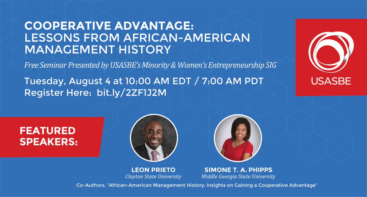 Join USASBE's Minority &amp; Women's Entrepreneurship Special Interest Group (SIG) on Tuesday, August 4th for part one of their four-part Black Lives Matter: Affirmation &amp; Action series. Register here: lnkd.in/g_8KPTC
