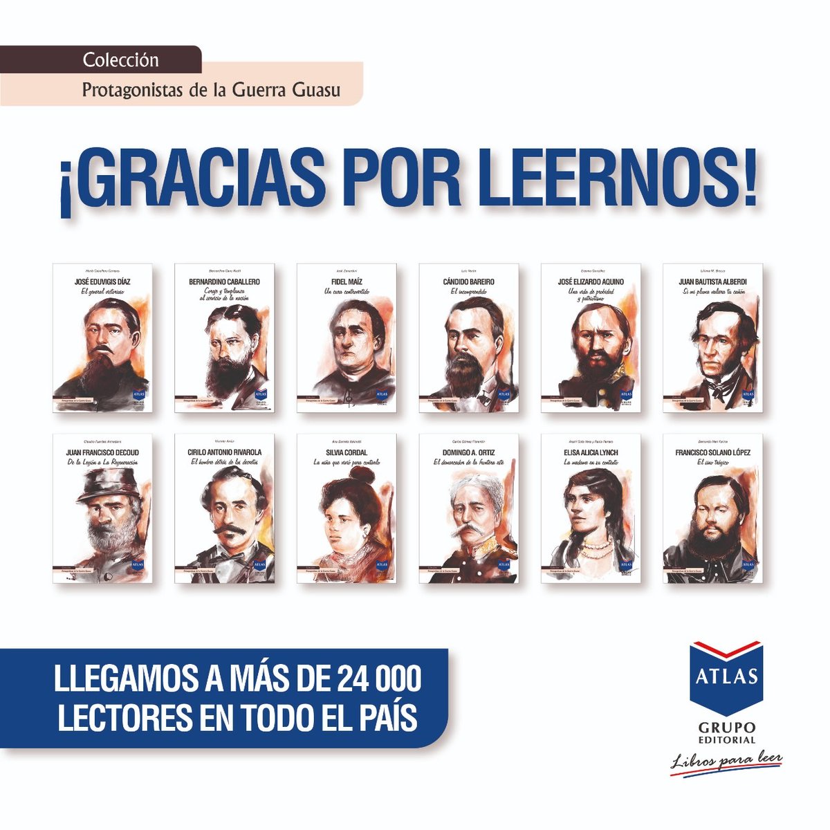 ClaudioJFuentes's tweet photo. Muchas gracias a Herib Caballero Campos @HeribCaballero . Al Grupo Editorial Atlas, por confiar en el equipo de trabajo. A Última Hora por la distribución. Y especialmente a los/as lectores/as.

#Historia #Paraguay #Libro #Protagonistas #Guerra #Guasu https://t.co/C6HxSJgpXn