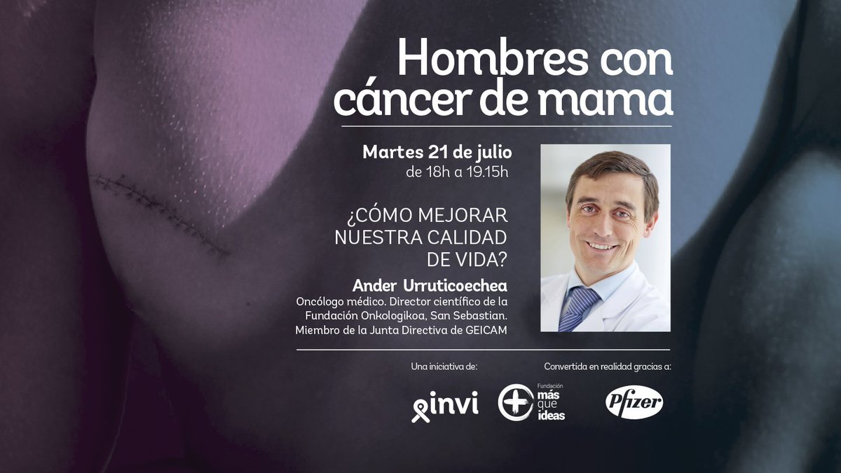¿Y ahora qué? Una vez recibo el diagnóstico de cáncer de mama masculino....

El Dr.Ander Urruticoechea,  Médico Oncólogo, nos contestará a estas preguntas y más.

No os lo perdáis, os esperamos mañana a las 18h!!!👇

<a href="/FundacionMQI/">Fundación MÁS QUE IDEAS</a> 
<a href="/asociacioninvi/">Asociación Invi</a> 
<a href="/pfizer_spain/">Pfizer España</a> 
<a href="/_SEOM/">SEOM</a>