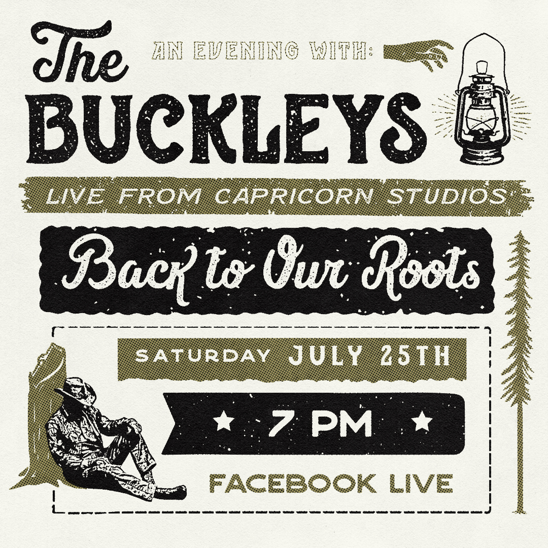 CapricornMacon's tweet photo. The Buckleys will perform a virtual concert at 7 p.m. Saturday from Capricorn Sound Studios, in an event #BraggJam put together to remember why Macon's concert crawl started in the first place. Watch on Bragg Jam's Facebook page, https://t.co/vS4KRRNNzG #merceratcapricorn https://t.co/m1xBW7Y4t9