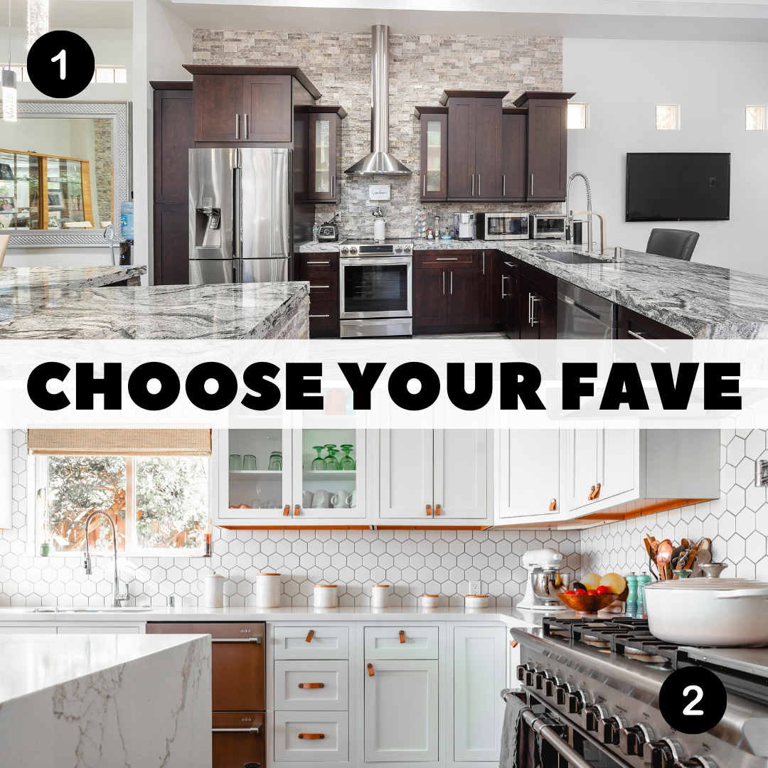 therealtormarcy's tweet photo. #ChooseYourFave: Which kitchen is your absolute favorite? Kitchen #1 or Kitchen #2? #favorite #question #favorite #chooseyourfavorite #pickone #chooseone #thisorthat  #realtor #realestate #iloverealestate#kitchen #kitchendesign #kitchendecor #marcytherealtor #sonomacountyrealtor https://t.co/pmHmHRbxzb