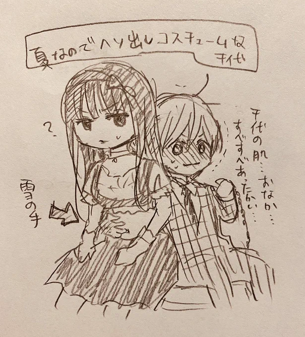 扉絵ウラ話…?
必死に真顔を装ってた雪 