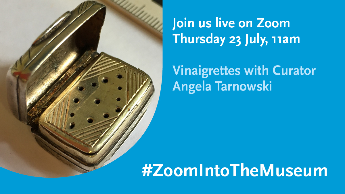 derbymuseums's tweet photo. In our first #ZoomIntoTheMuseum this Thursday 23 July, curator Angela will be delving into our fascinating collection of vinaigrettes (these are small containers once used to carry scents and perfumes). 🔍 Book your FREE place and send us your questions >> https://t.co/fVKVmmzXwm https://t.co/GSKal0vFgg