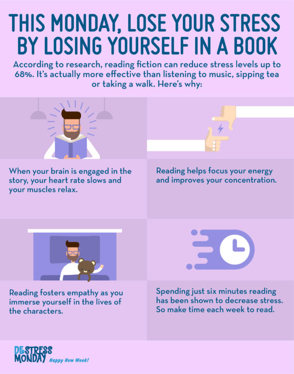 UAlbanyCIHS's tweet photo. This Monday, read a book to relieve stress! #UAlbanySPH #DeStressMonday https://t.co/NpKkN4Gz29