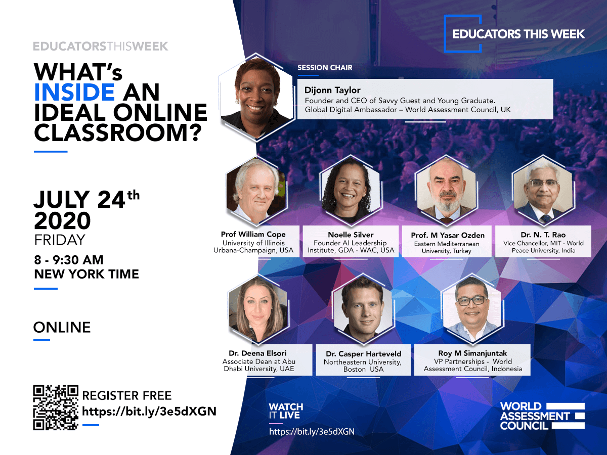 DijonnTaylor's tweet photo. Honoured to be Session Chair for this - What's Inside an Ideal Online Classroom?  Look forward to this important &amp; timely topic with leading educators across the world. An opportunity to keep the lines of communication open &amp; the importance of equality in education. @wacsocial https://t.co/ww0oUpBpxO