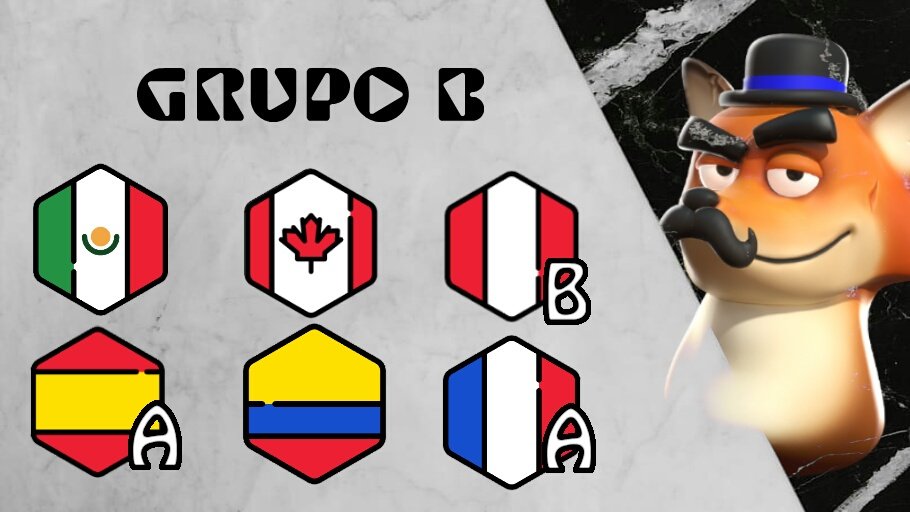 Cerrado_01's tweet photo. ¡Presentamos! Esta vez , les revelamos los integrantes de #BCLNations en el Grupo B.
Estos son :
🇲🇽 @MexicoRS_RH 
🇨🇦 #Canada
🇵🇪 @SelPeruanaRS_RH B
🇪🇸 @RS_TeamSpain A
🇨🇴 @SelColEsports 
🇫🇷 @FranceRumble A
¡Suerte a todos! https://t.co/PMbnYpXzTD