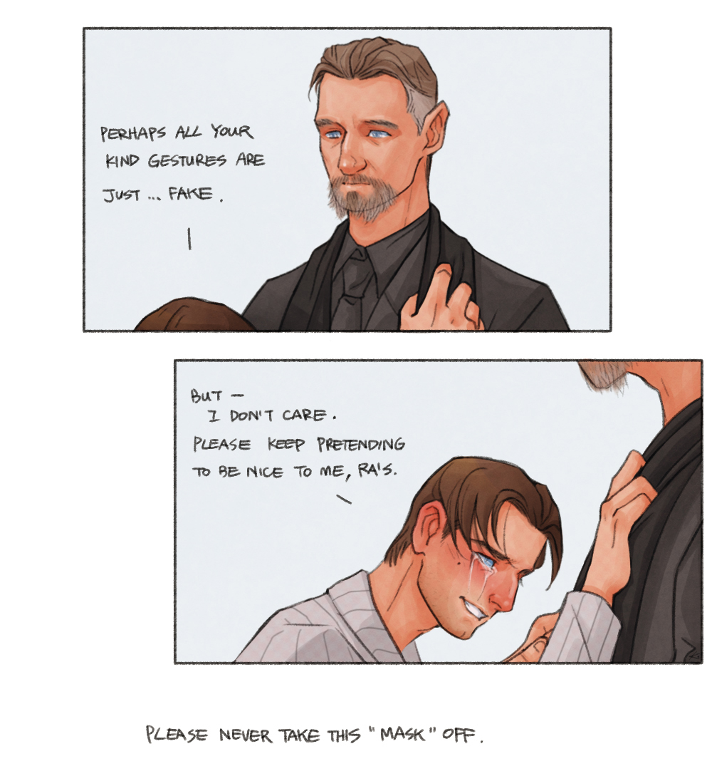 Kurtssingh's tweet photo. He has seen too much hypocrisy.
Maybe this time, this man, this Ra’s al Ghul, does not wear “masks” like the others.
He is not sure about it.
#RasRoman #RasAlGhul #RomanSionis #Batman #birdsofprey https://t.co/VzVN5pIPf2