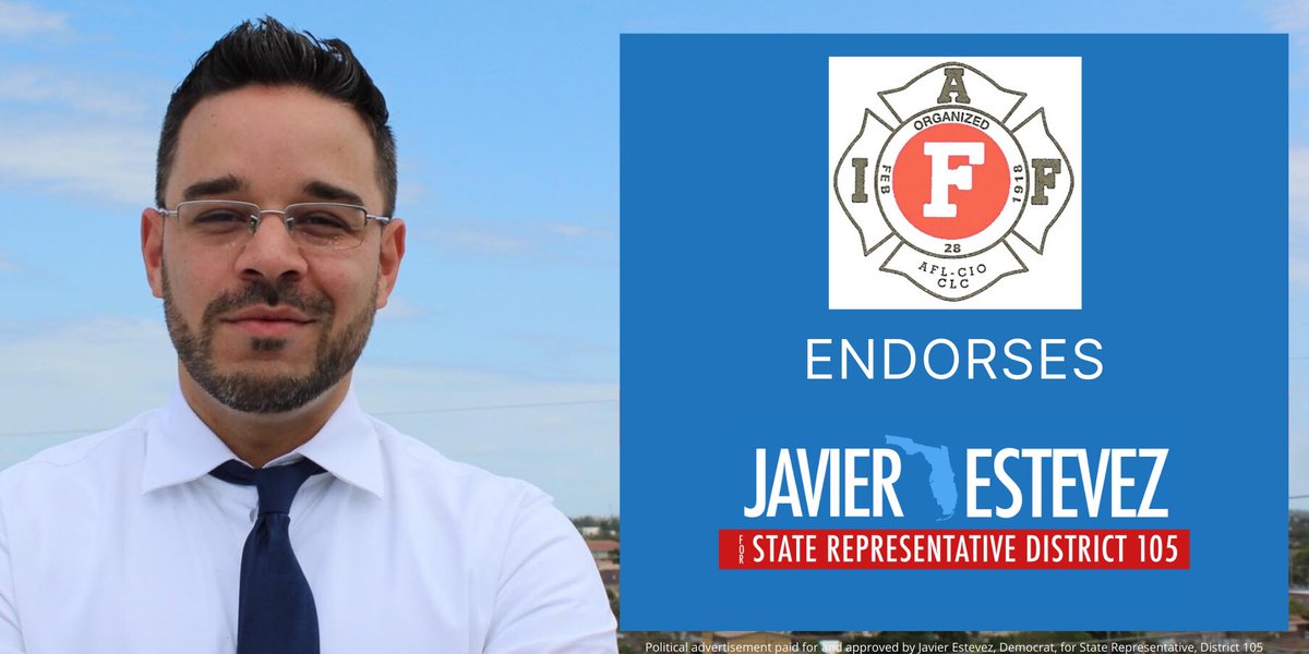 🚨ENDORSEMENT ALERT🚨
I am proud to announce that the <a href="/SoFlaCouncilFF/">South Florida Council of Firefighters</a> has endorsed our campaign. I’m honored to have the support of these brave men and women and I look forward to fighting for them in Tallahassee. #UnionStrong #WinWithJavi