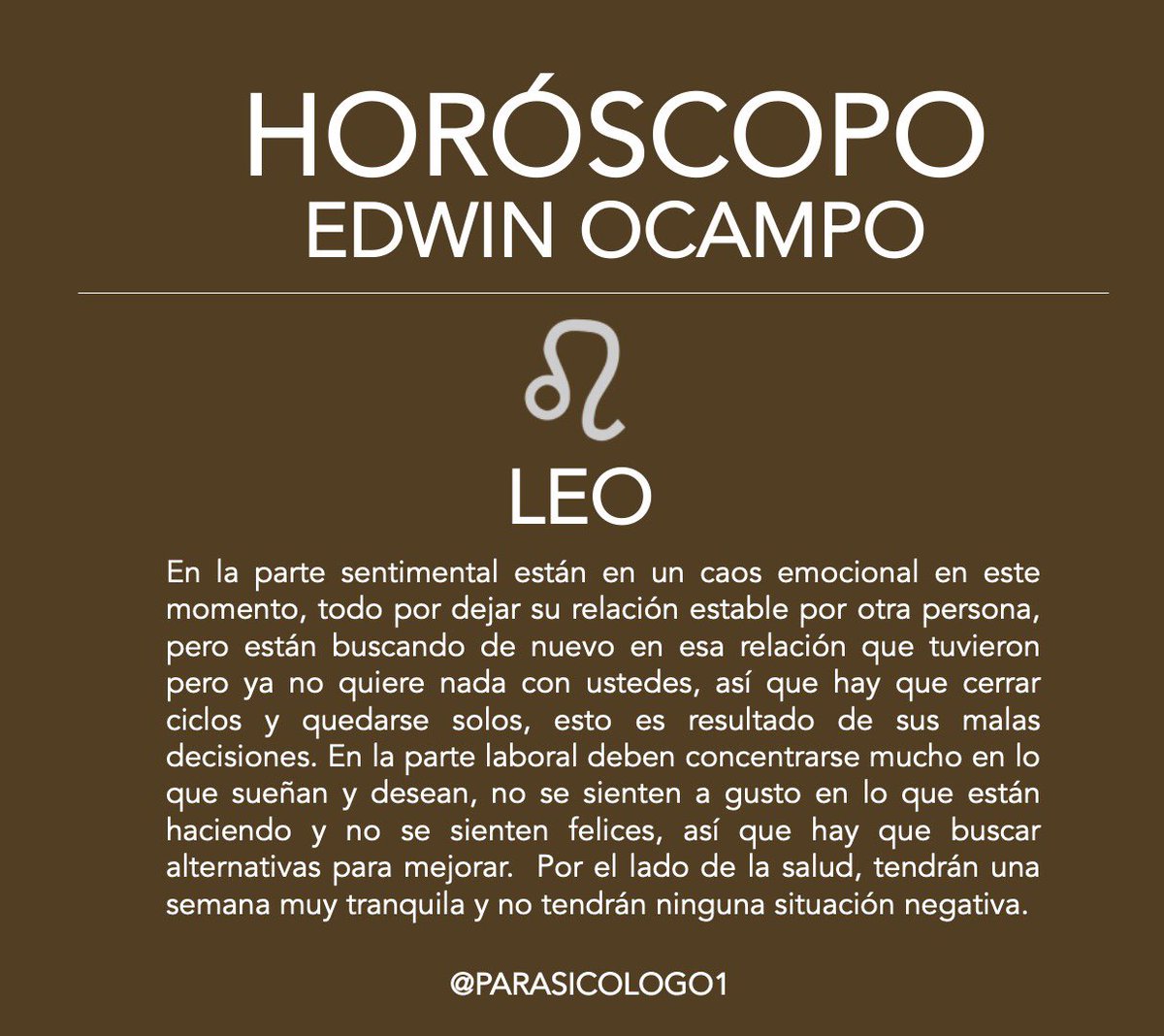 parasicologo's tweet photo. #HoróscopoEdwinOcampo ✨💫 https://t.co/z0c5avilVj