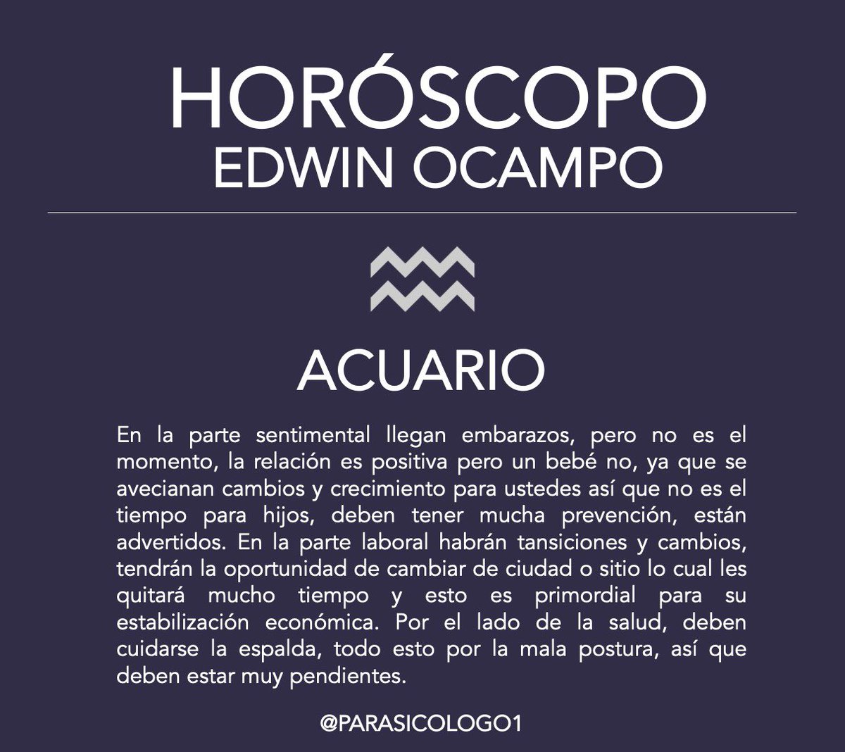 parasicologo's tweet photo. #HoróscopoEdwinOcampo ✨💫 https://t.co/M81cgDZ4Co