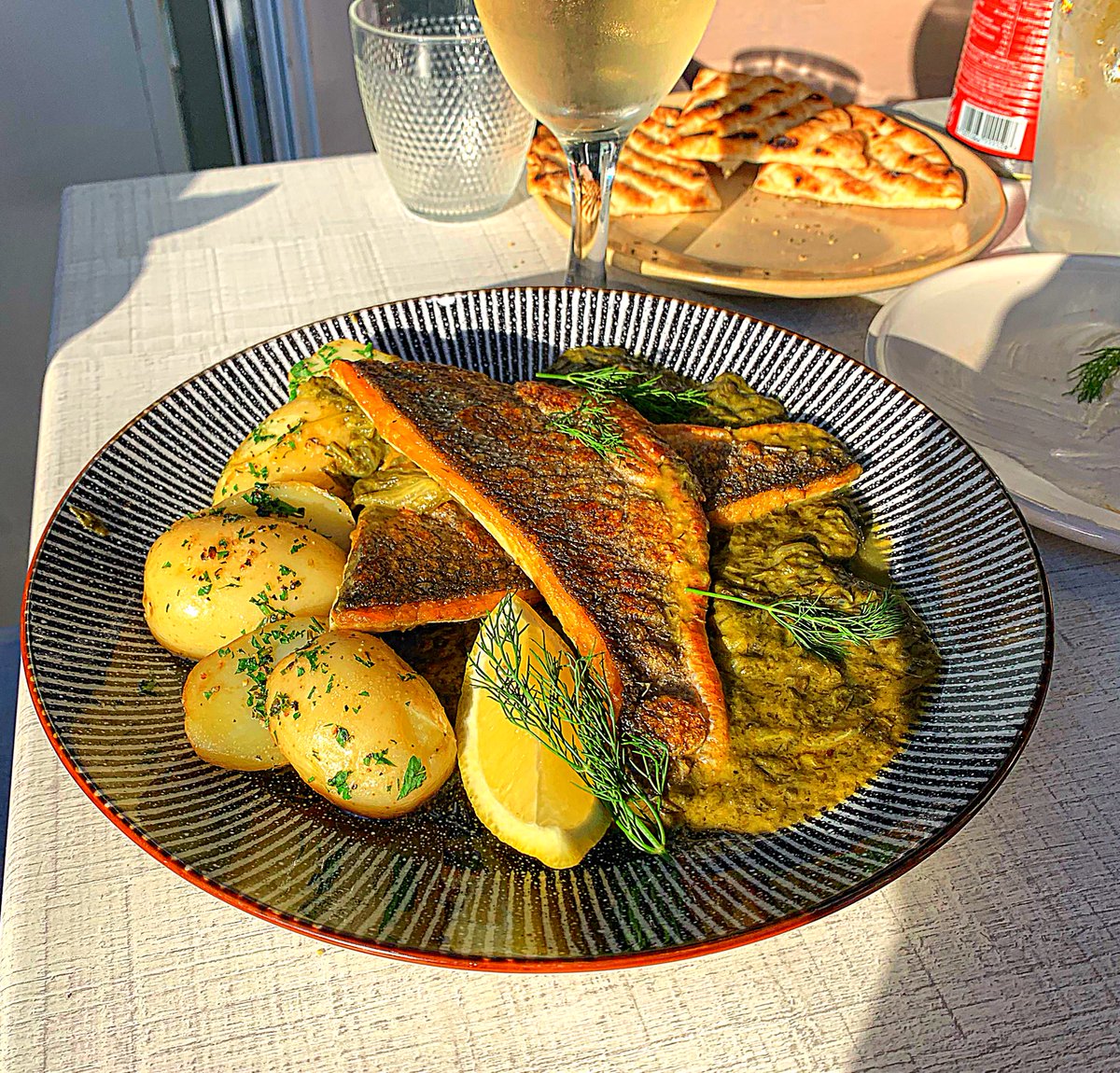 NostosHove's tweet photo. Have you tried our sunbathing Seabass fricassee?
#lunch #breakfast #greekfood #brighton #hove #thisisBrighton #hoveactually #visitbrighton #Foodie #brightonblogger #vegetarianrecipes #nostos #veganoptions #meatoptions #hoverestaurant #brightonfood #brightonrestaurant #greece🇬🇷 https://t.co/Wj0naLLEMY