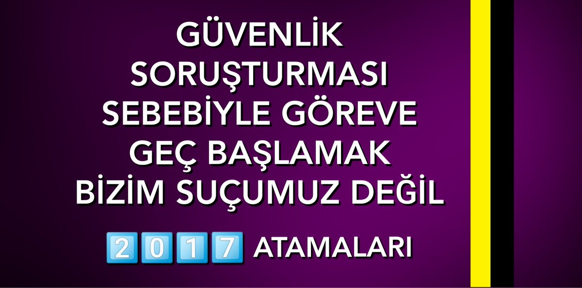 <a href="/umitkaraegt/">🇹🇷ÜMİT KARA</a> <a href="/ziyaselcuk/">Ziya Selçuk</a> <a href="/safran1958/">Mustafa SAFRAN</a> <a href="/omerinan06/">Ömer İNAN</a> <a href="/tcmeb/">Millî Eğitim Bakanlığı</a> @demiiryakup ZiyaHocam ÜçSeneDoldu

Sn Bakanım <a href="/ziyaselcuk/">Ziya Selçuk</a>

Bizler 20 bin Öğretmen olarak
3 YIL ÖNCE atandık

Güvenlik soruşturmasının uzaması nedeniyle Ağustos mazeret tayinine dahil edilmiyoruz

ADALET istiyoruz
Bayramdan önce MÜJDE bekliyoruz

<a href="/safran1958/">Mustafa SAFRAN</a> <a href="/omerinan06/">Ömer İNAN</a> <a href="/tcmeb/">Millî Eğitim Bakanlığı</a> @demiiryakup