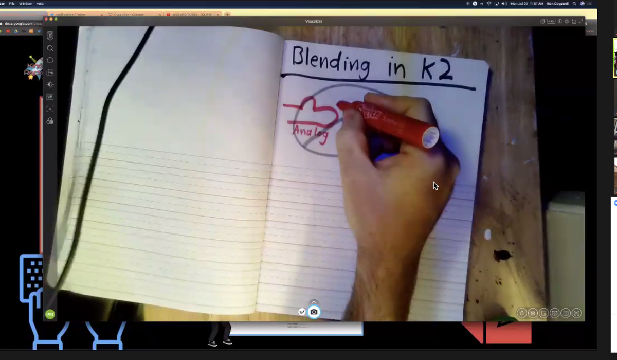 MrsDi's tweet image. Even when in the middle of #remotelearning - get kids off the screen at times. Here, @cogswell_ben is doing physical notes &amp;amp; the kids can do their own. Any age. Do BOTH Analog and Digital activities.
#RethinkLearningSummit