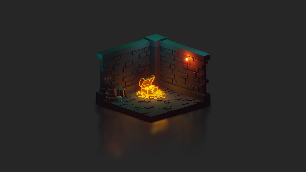 Pirates' Dungeon - Lowpoly Art
⛩
#lowpoly #isometric #isometricart #gamedev #gamedevart #game #leveldesign #gameart #videogames #gamelevel #eevee #lowpolyart #model #madeinblender #dungeon #pirates #treasure #chest #skull #scene #scenery #stylized #design #gamedesign #blender3d