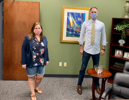 KatieDavisCPA's tweet photo. That moment when your Higher Education leadership team has a (virtual) formal presentation during a pandemic... #JamesMooreLife https://t.co/IzIDf6iNBX