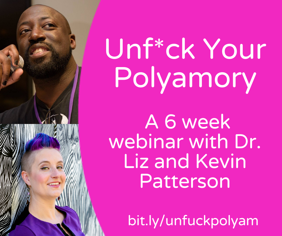 drlizpowell's tweet photo. Learn the skills you need to grow your confidence, communication, and ultimately love. Join Kevin Patterson of @PolyRoleModels and Dr. Liz Powell of @sexpospsych to unfuck your #polyamory.
https://t.co/dJXY6cSSSN #polyam #openrelationships #polyrolemodels #drlizpowell https://t.co/Ty9aieYSY7