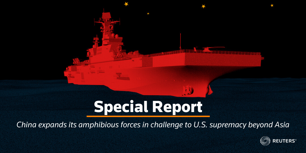 Reuters's tweet photo. Amphibious ambitions: China is expanding its force of marines, training and equipping them to make landings and fight their way ashore on territory far from the Chinese mainland https://t.co/LDVet3fT0j https://t.co/tZIs8XVUtw