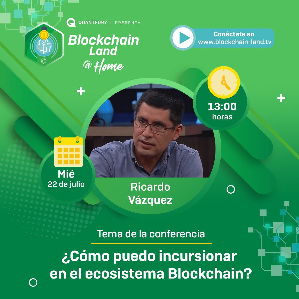 talentrepublic_'s tweet image. Incursa en el sistema Blockchain con Ricardo Vázquez. ¡Te esperamos! 
blockchain-land.tv