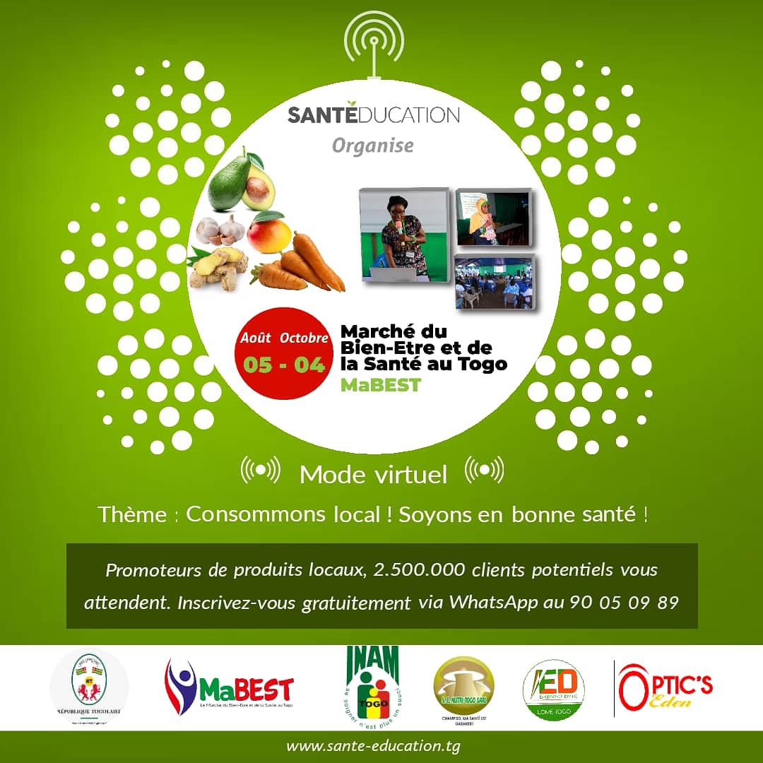 journalsante's tweet photo. Promoteurs de produits locaux, pour plus de visibilité, accompagnez-nous dans cette nouvelle aventure du MaBEST.
#SanteEducation
#PromoSanté
#MaBEST
#Togo https://t.co/tm1BmDqSAr