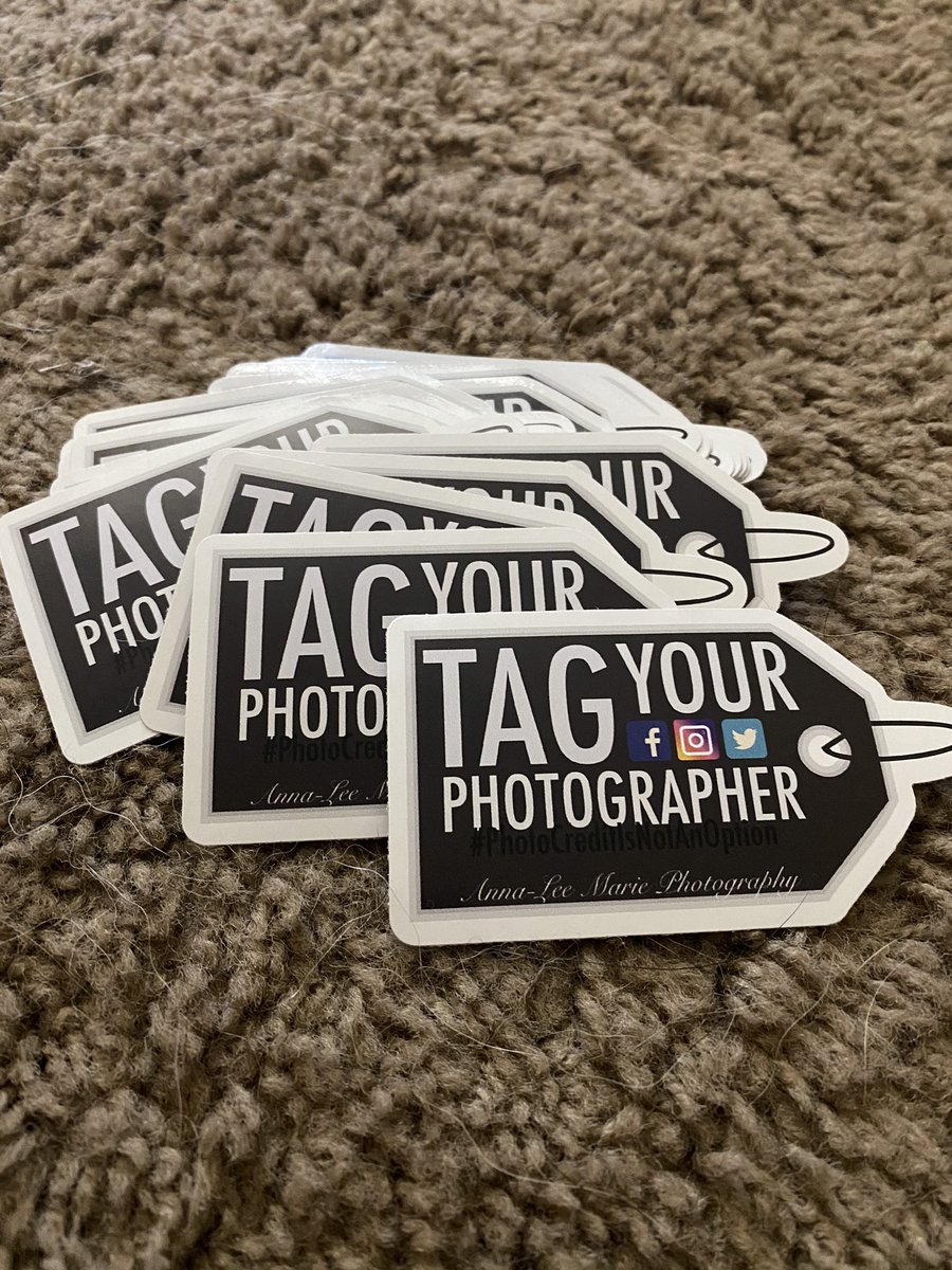annalee__marie's tweet photo. These stickers just came in today! The dogs hoped that they were treats, but nonetheless the pups want to remind you to #TagYourPhotographer and that #PhotoCreditIsNotAnOption.
#RespectPhotographers https://t.co/ALkA4xDyun