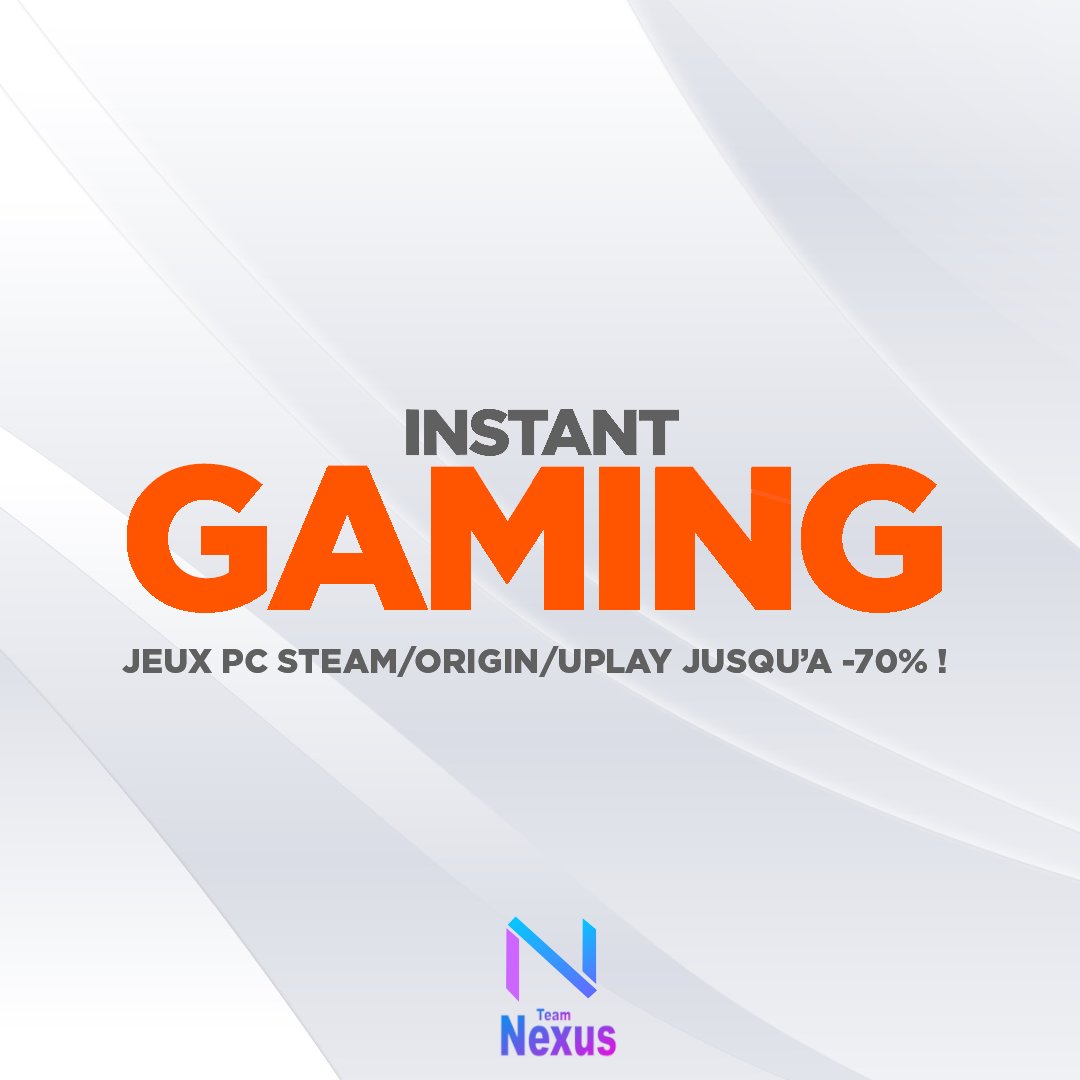 Nexus__France's tweet photo. Nous sommes à présent en partenariat avec Instant Gaming qui est un site où vous pouvez trouver tous vos jeux au meilleurs prix!!!

Obtenez dès à présent vos Jeux et Consoles jusqu'à 70% de réduction avec notre lien: 
https://t.co/P8x6ed4177 https://t.co/bz9Ph4V58s