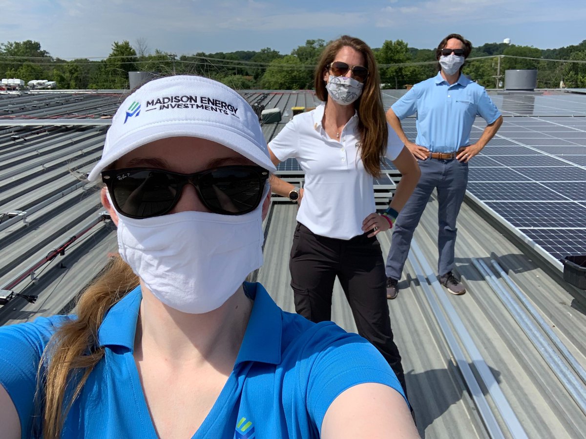 Madison_EI's tweet photo. The team had a blast at the Maryland State Fairgrounds today unveiling the 2.6 MW rooftop solar system with our partners @solargaines @MDVSEIA! https://t.co/hUrIMOuDhU