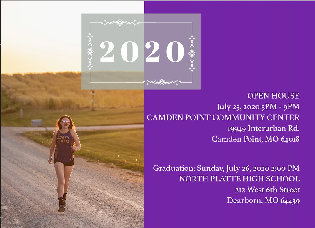 ksulingle's tweet photo. Madi and Savannah's Grad Party is still set for Saturday from 5 to 9. Per Platte County Health Department, please have a mask available if not eating or drinking. https://t.co/Cs9FWp6nis