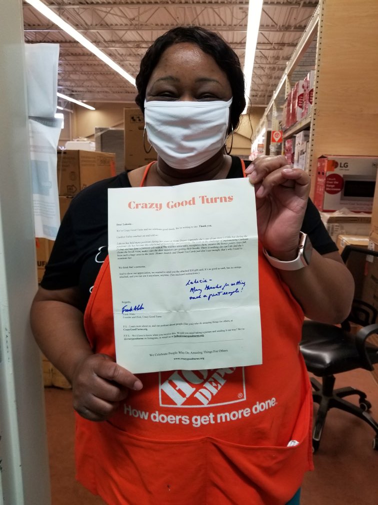 CandiceSFarley's tweet photo. My COS was selected and recognized by @FrankBlake &amp; @CrazyGoodTurns for her positivity and leadership during the pandemic! Great job Lakesia👏 @DominiqueBidon @TTChapman13 @AmackerHDHR https://t.co/J6OX8QVkQR
