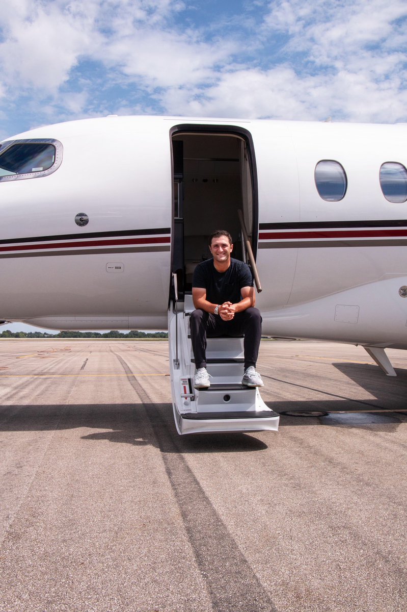 NetJets's tweet photo. The world’s new #1 flies home with the best. #OnlyNetJets @JonRahmpga https://t.co/0IaHeSiZah