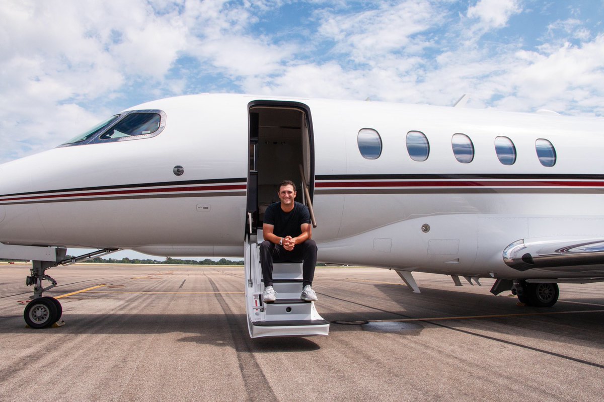 NetJets's tweet photo. The world’s new #1 flies home with the best. #OnlyNetJets @JonRahmpga https://t.co/0IaHeSiZah
