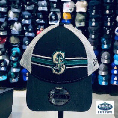 MarinersStore's tweet photo. Let’s start the week off right with more Team Store exclusive caps! 

🧢 The Change Up Redux 39THIRTY comes in both current &amp; Cooperstown versions and has subtle tonal logos.

🧢The Bold Stripe Trucker features team color stripes across the front for a clean and classic look! https://t.co/fq9Jvc49dC