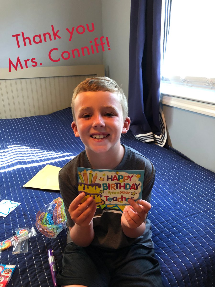 Thank you <a href="/JackieConniff/">Jackie Conniff</a>  for the special birthday treats for Braden. ❤️ He patiently waited until today to open it. @RPPrincipal  #RPfamily