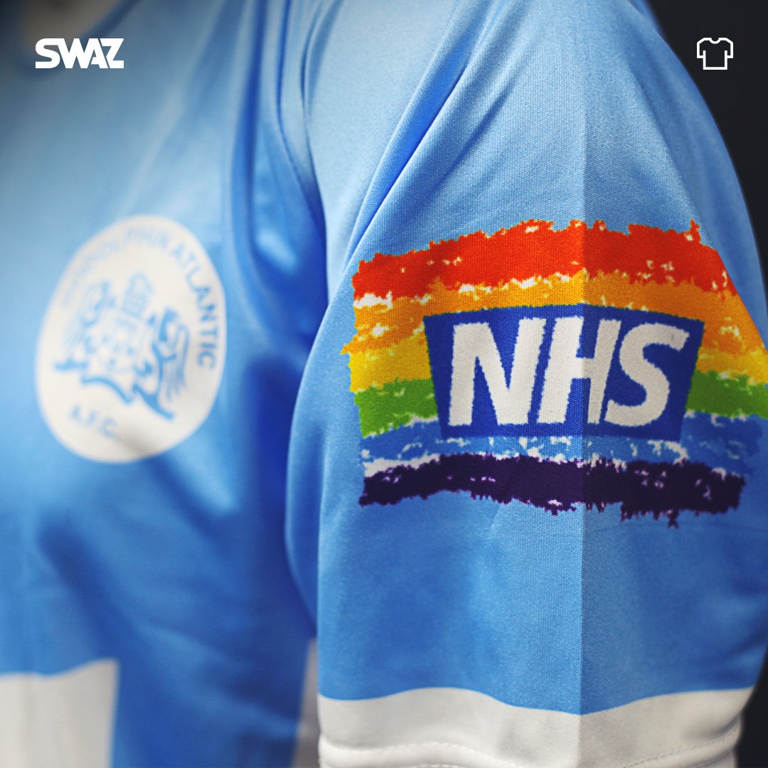 swaz_football's tweet photo. We’re buzzing to be partnering with @WeAreGodolphin and love the home and away SWAZ kit we’ve produced for them. 🔥 Check out these kits, featuring the NHS logo on the arm. 🙏
#ConceptToCompetition #BespokeFootballKit #SWAZ https://t.co/1YrCkv0GRS