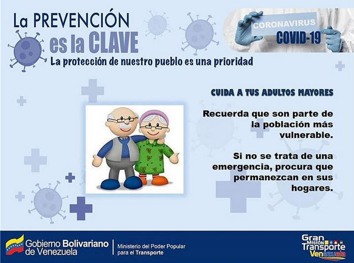 #QuédateEnCasa 🏘😷 CUIDA A TUS ADULTOS MAYORES y que permanezcan en sus hogares pues pertenecen a parte de la población más vulnerable de contagio de Coronavirus. #LaPrevenciónEsLaClave #CuarentenaColectivaSocial