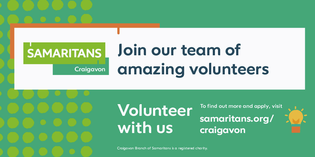 craigavonsams's tweet photo. Can you spare some of your time to listen to someone else when they need a listening ear during a difficult time in their life?
#volunteering #dogood #giveback #HelpPeople #helpingotherschallenge #helpinghands #MondayMotivation #mondaythoughts https://t.co/8bkg3nCGJQ