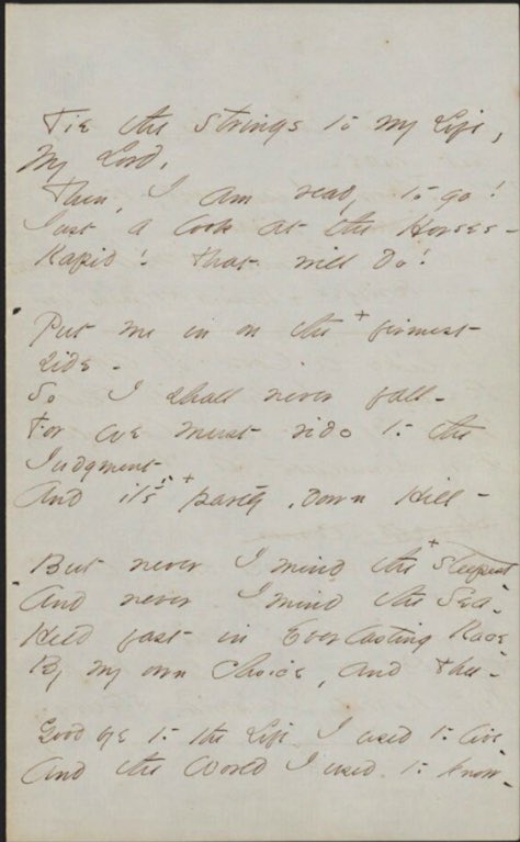 “Tie the strings to my Life, / My Lord, / Then, I am ready to go!” dickinson’s imperative, tied at once to her love for “the Life [she] used to live” and her anticipation of the ride to come (1862)