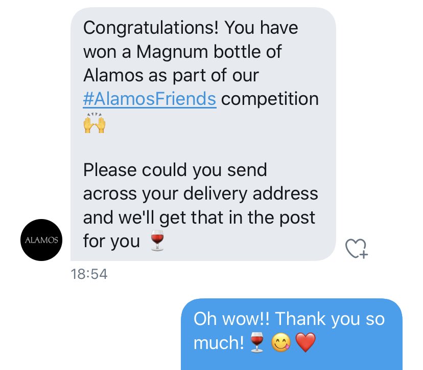 WineNot90583564's tweet photo. Many thanks to the fine people ⁦@AlamosWinesUK⁩!  Everyone loves a #WineWin with #AlamosFriends 🍷❤️😋 https://t.co/a8Zj20kdVR