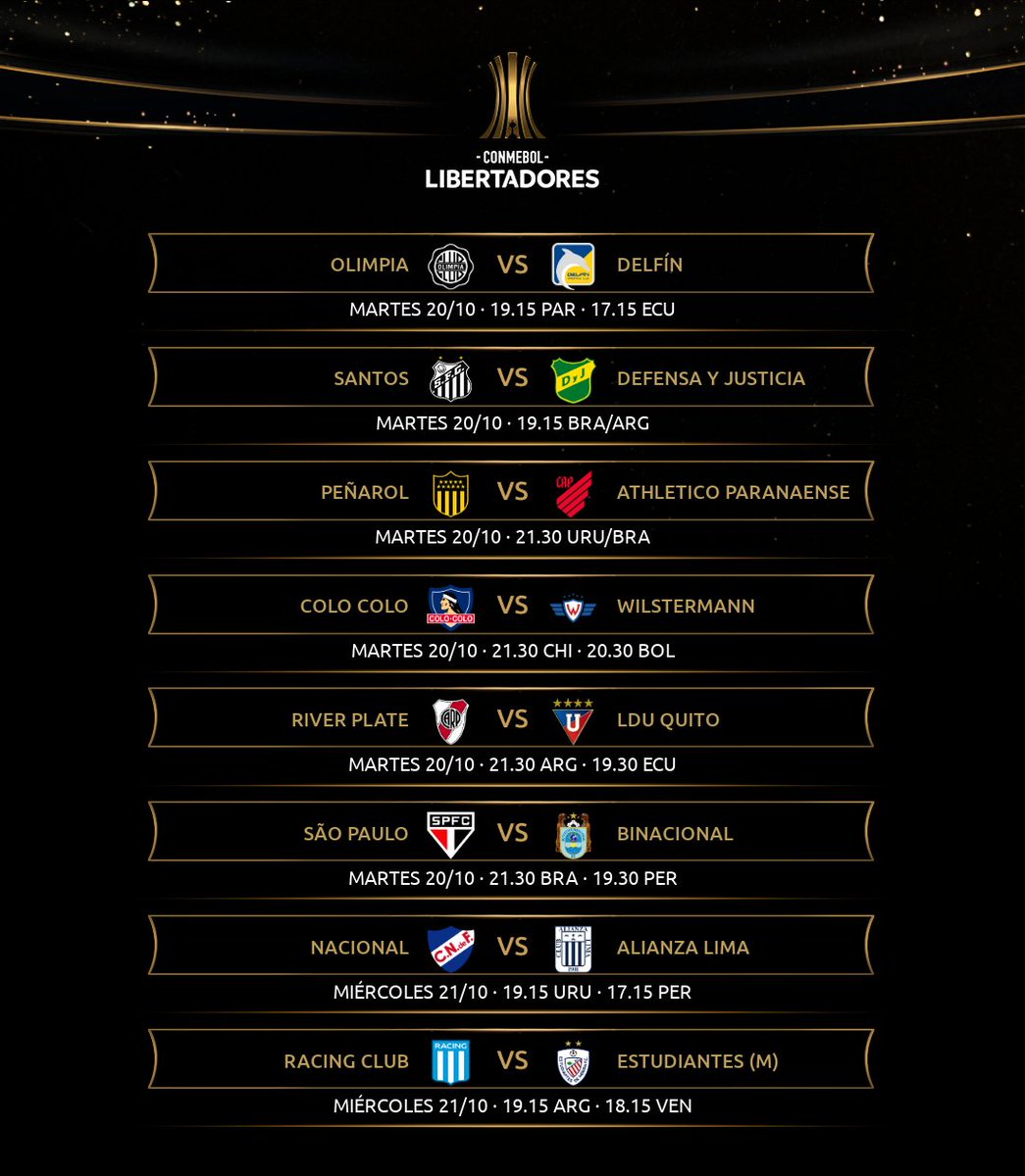 CarpQuilla's tweet photo. 🚨 AGENDATE 🚨
Se viene la reactivación de la @Libertadores, #QuedateEnCasa  y goza con @CarpQuilla de forma virtual
>F5: 30.09.2020 (L) vs @SaoPauloFC 
07:30 pm COL 
>F6: 20.10.2020 (L) vs @LDUQUITO 
07:30 COL https://t.co/49nxDE2lul