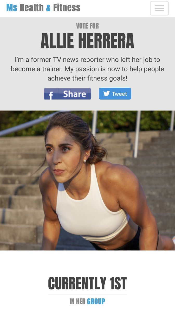 💥VOTING IS LIVE💥 I’d love your support to become Ms. Health &amp; Fitness! 

LINK: mshealthandfitness.com/2020/allie-her…