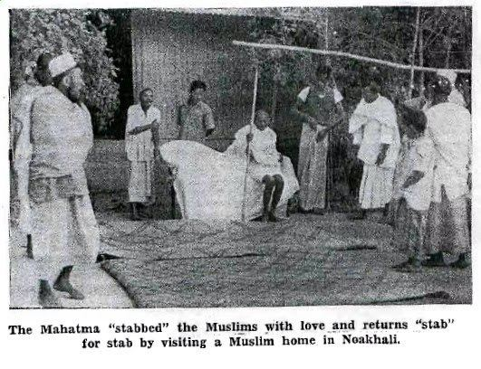 The Hindus in the affected area were so panic-stricken that even Mahatma Gandhi himself — the great apostle of love, forgiveness and cool courage — hesitated to advise them to return to their devastated homes.