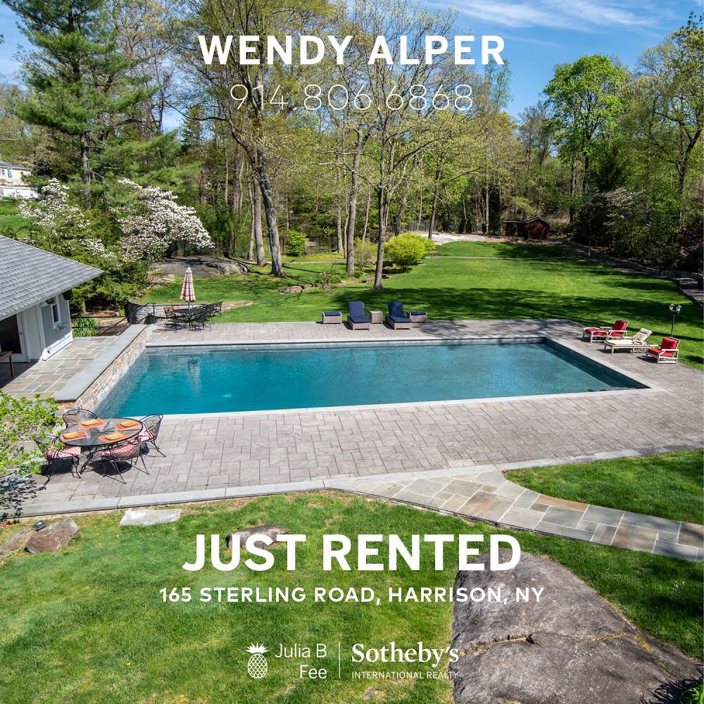 WendyAlper's tweet photo. Super Happy for My Clients!!! Just Rented: 165 Sterling Road #Harrison #HarrisonNY #NewYork #WelcomeHome #JustRented #Rented #OnlySothebys #SothebysRealty #RealEstate
#LuxuryListing #Outdoor #Pool #InteriorDesign #BurbsRock
#HappyToHelp #OnlyAgentYouNeed #CallMe #WendyAlper https://t.co/bKdXwFBJqI