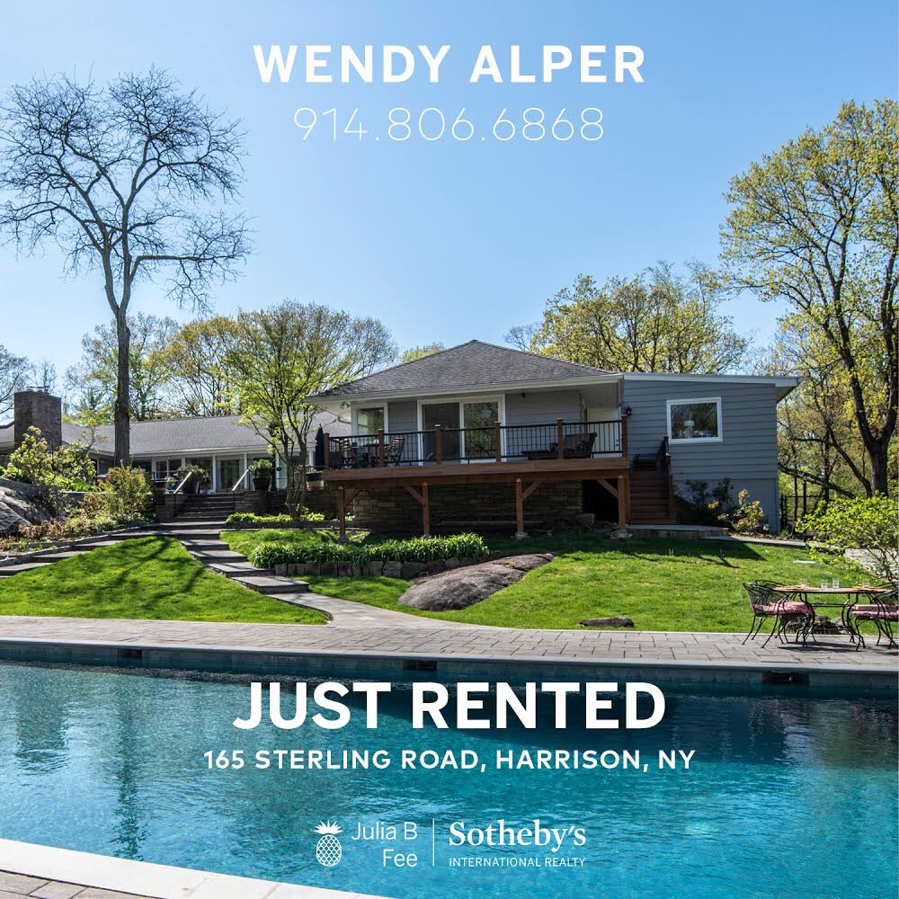 WendyAlper's tweet photo. Super Happy for My Clients!!! Just Rented: 165 Sterling Road #Harrison #HarrisonNY #NewYork #WelcomeHome #JustRented #Rented #OnlySothebys #SothebysRealty #RealEstate
#LuxuryListing #Outdoor #Pool #InteriorDesign #BurbsRock
#HappyToHelp #OnlyAgentYouNeed #CallMe #WendyAlper https://t.co/bKdXwFBJqI