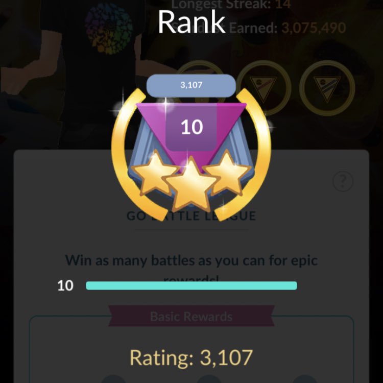 1Oiram85's tweet photo. Entered the 3100 club even if I haven’t played much since I reached Rank10 - My “unconventional” team had not brought me a single negative set since I started to play it! #GoBattleLeague #PokemonGo https://t.co/narV8h7tbg