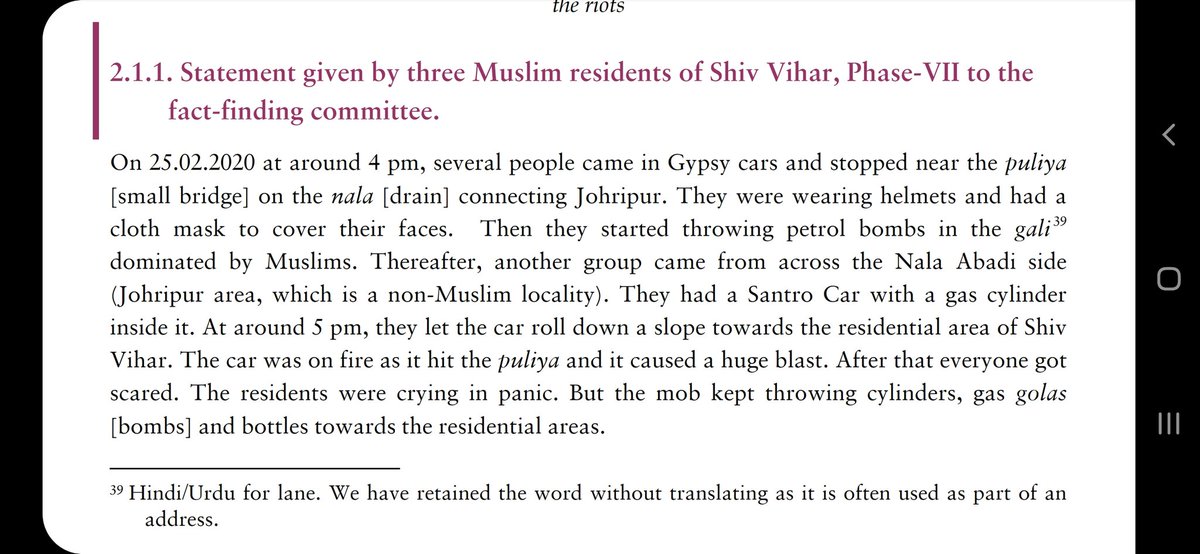 3) Systematic Violence: The violence wasn't spontaneous, individuals and properties were identified first belonging to Muslims and then they were targeted. All this was done stratergically. There are many such examples in "Section 2 Testimonies" section, I'll be mentioning few.