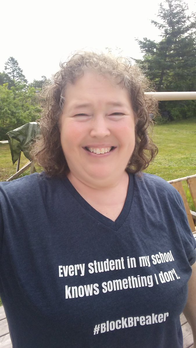 AnneLeBlanc2's tweet photo. Counting down the minutes to the #CodeBreakerPowerSummit Thanks to #AmazingAspinall for organizing this! Proudly sporting my @blockbreakeredu t-shirt! Let's get this #SummerLearning party started @TILTHRCE @mraspinall https://t.co/ojQpDnxPX0
