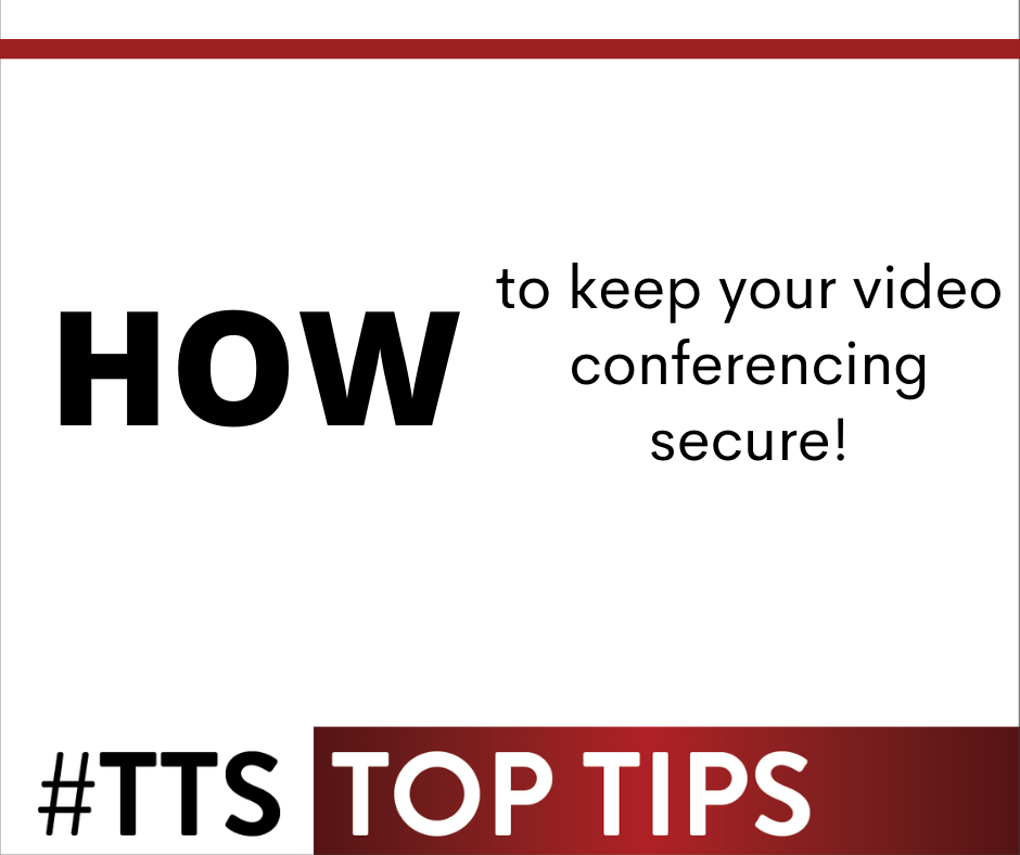 TTSTechnology's tweet photo. #TTSTopTips

With so many platforms available for your video conferences and webinars, here are 6 tips to keeping your conferences and meetings secure!

More tips for keeping your video conferences secure: https://t.co/haV0oUsRMt 

#TTS #OnlineSecurity https://t.co/pKlbtUKhtc