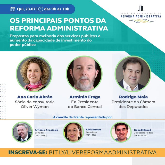 Continuamos a discuss&atilde;o sobre principais pontos da Reforma Administrativa. Na quinta-feira, vamos receber