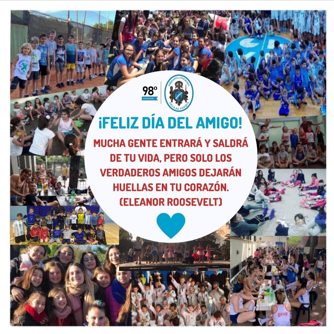 FELIZ DIA DEL AMIGO !!!
Desde GEVP queremos que pasen un excelente día. 
Aunque la circunstancia nos mantenga físicamente lejos, estamos cerca en todo lo demas. 
🙌 🧍‍♀️🧍🏻🧍🏽‍♂️👫 🧍🏻‍♀️🧍‍♂️🏐 
#QuedateEnCasa
#Pormascestoball
#jugaundeportenacional
#cestoballgevp 
#cestoballdeporteargentino